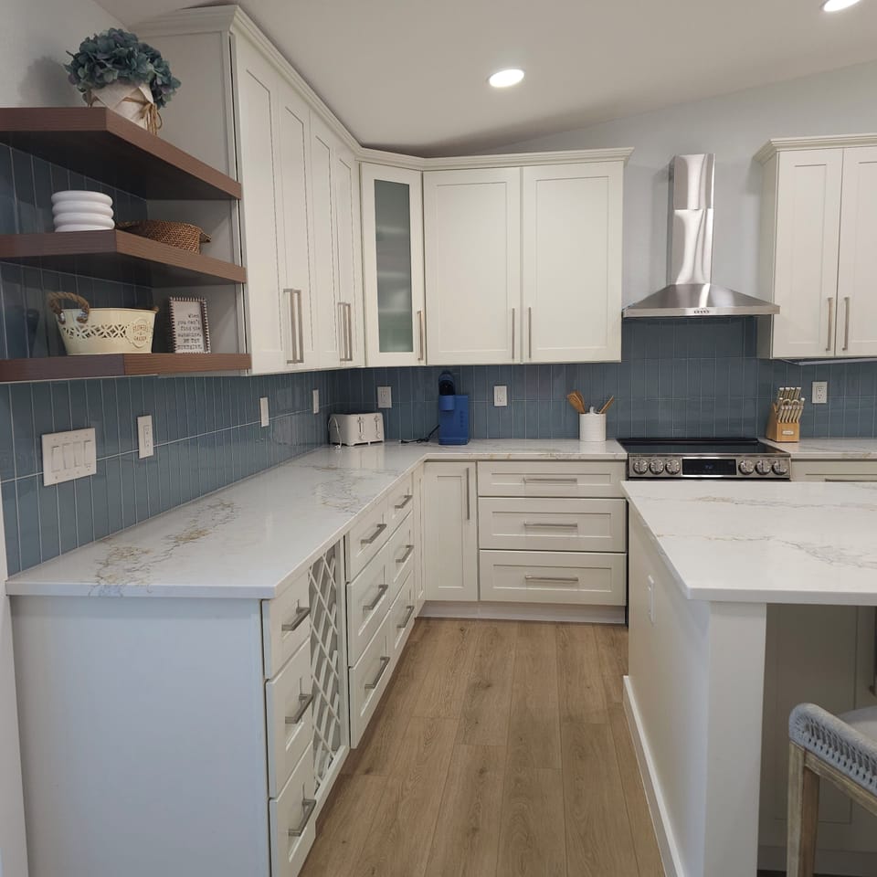 A lot of cabinet and counter space!