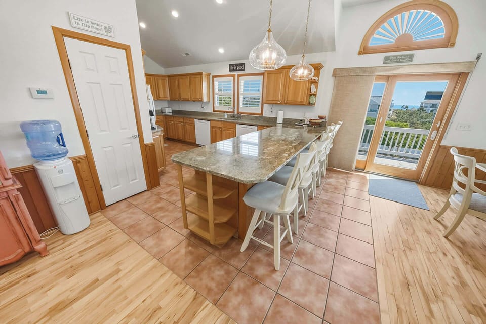 Top Level: Open Kitchen with Breakfast Bar Seating