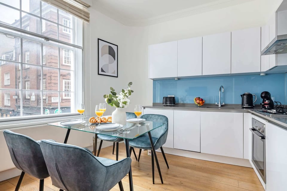 The open-plan living and dining area