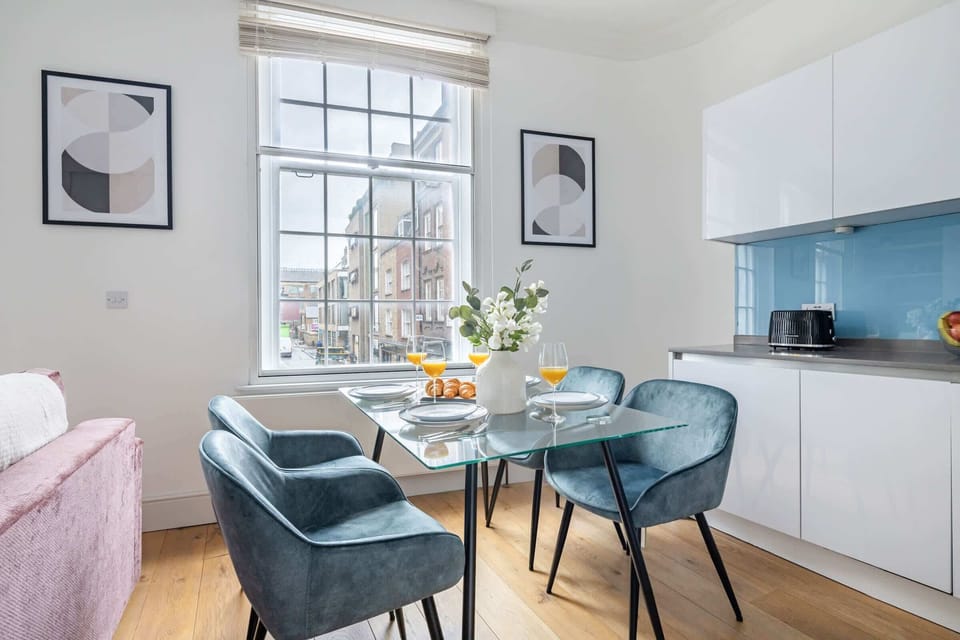 The open-plan living and dining area