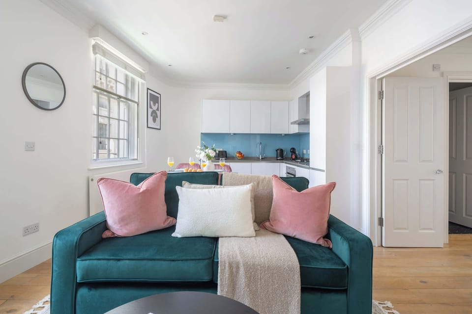 The open-plan living and dining area