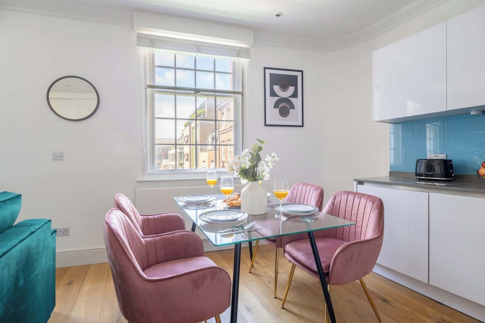 The open-plan living and dining area