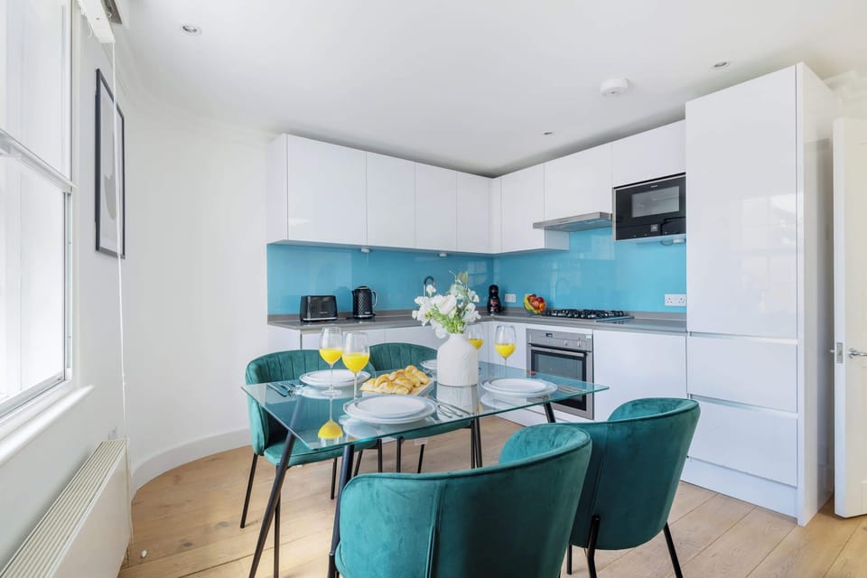 The open-plan living and dining area