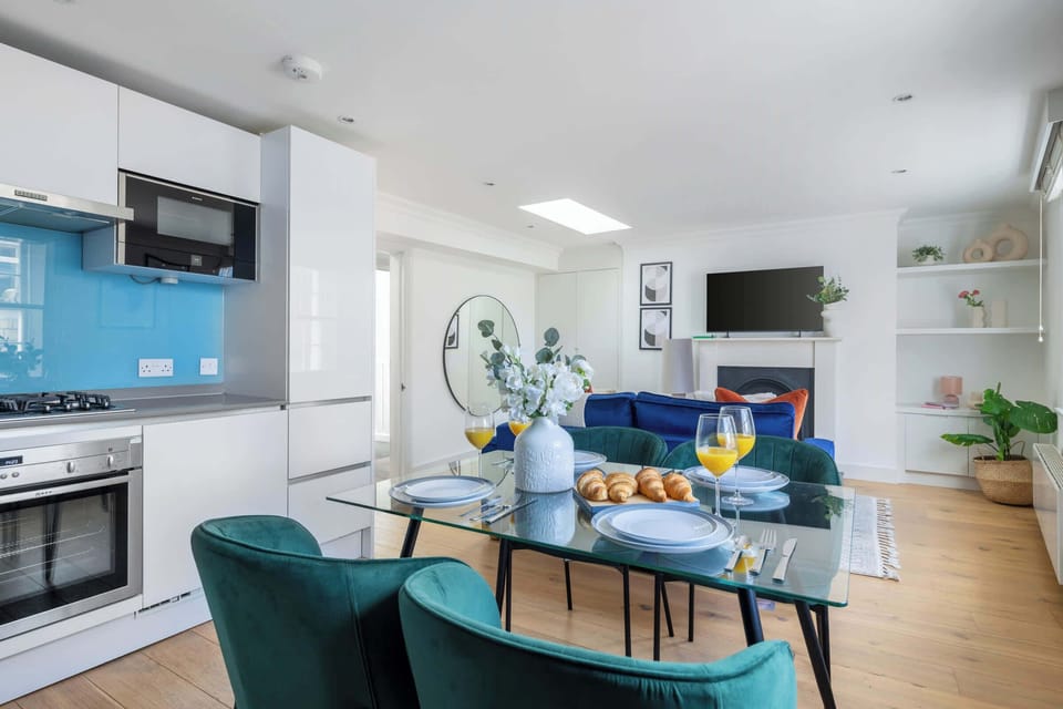 The open-plan living and dining area