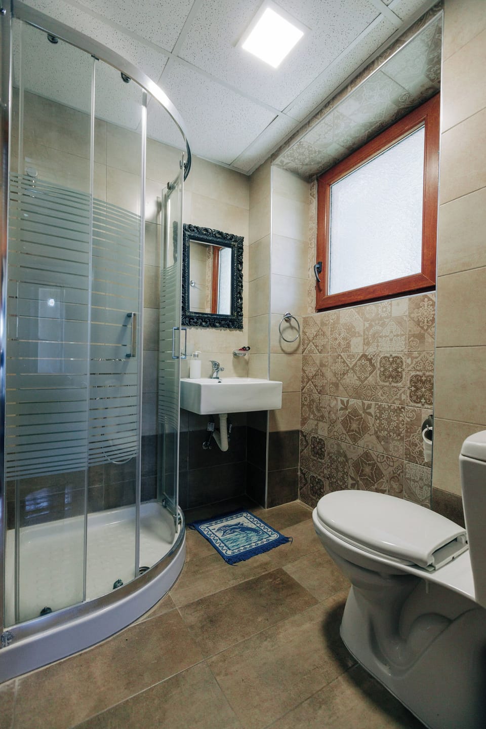 Bathrobes, slippers, towels, soap