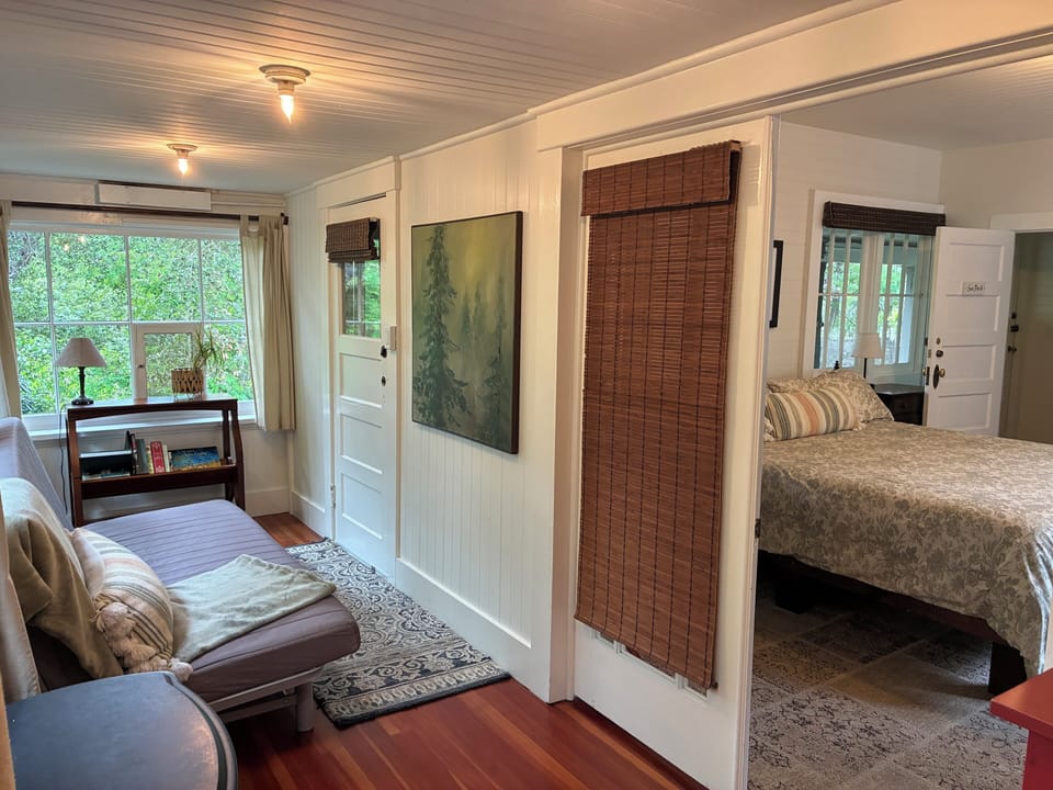 Sun Porch Suite with king bed and side room with futon