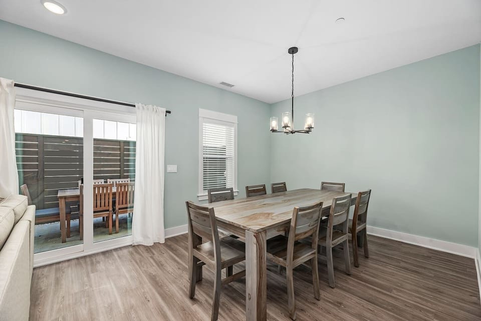 Dining area with access to private patio