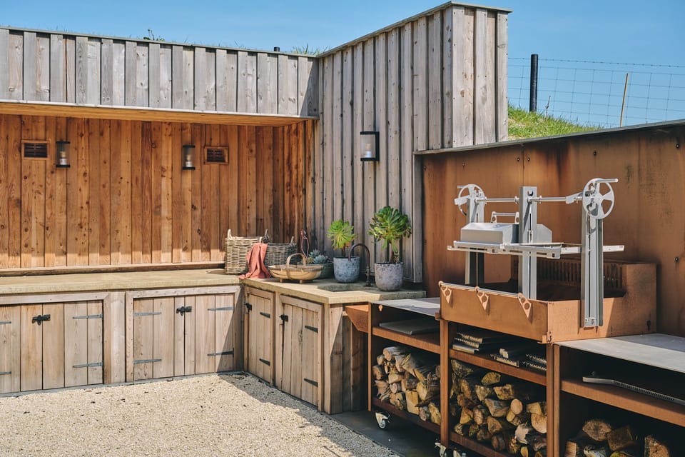 The Argentinian Wood fired grill at Grain Loft, Powys