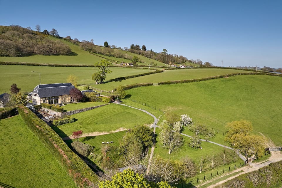 The grounds at Hall House, Powys
