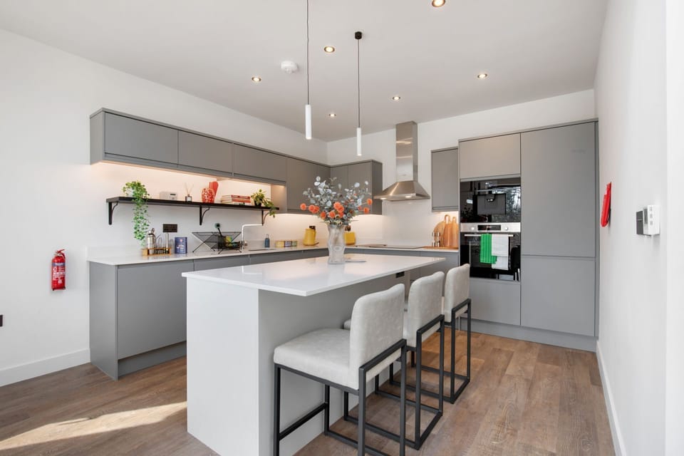 The kitchen at The Wivenhoe Hideaway, Essex