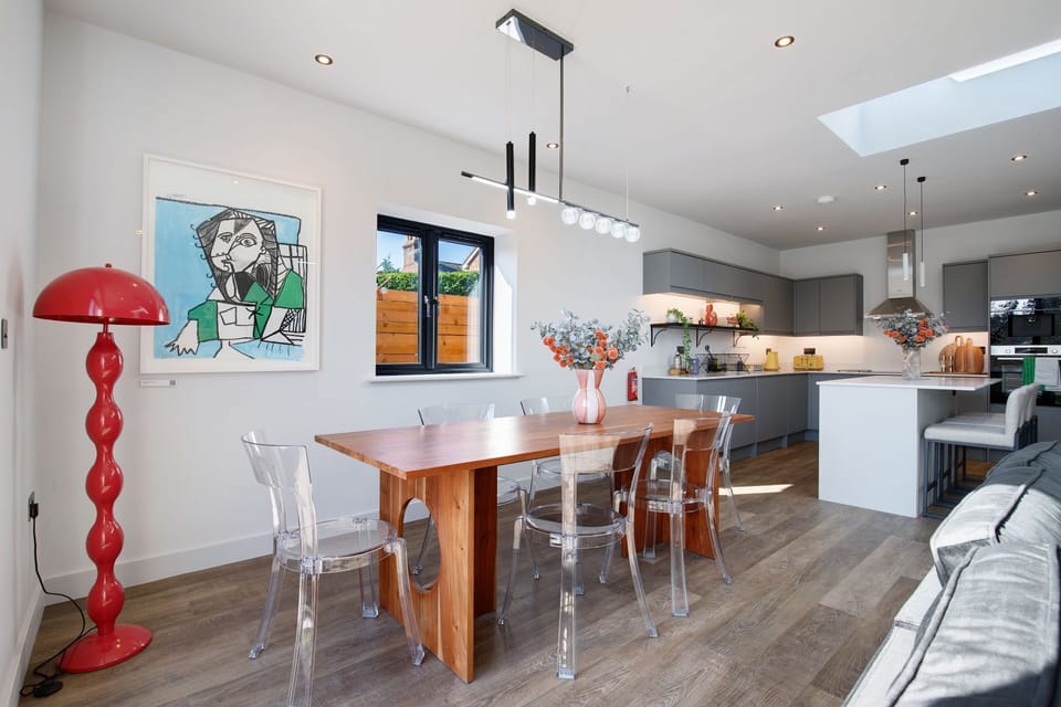The dining kitchen at The Wivenhoe Hideaway, Essex