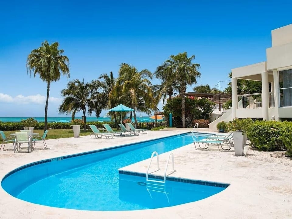 pool in front of the condo