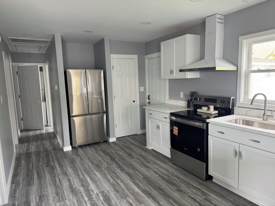 Everything is brand new and fully stocked to prepare meals at home!