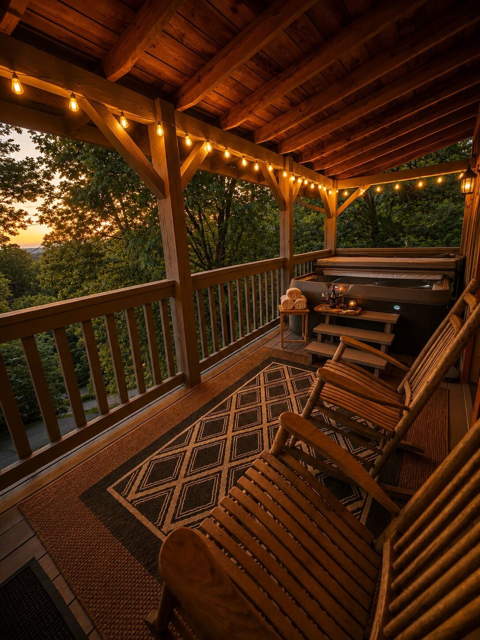Grab a relaxing rocking chair on the top deck & catch a beautiful sunset!