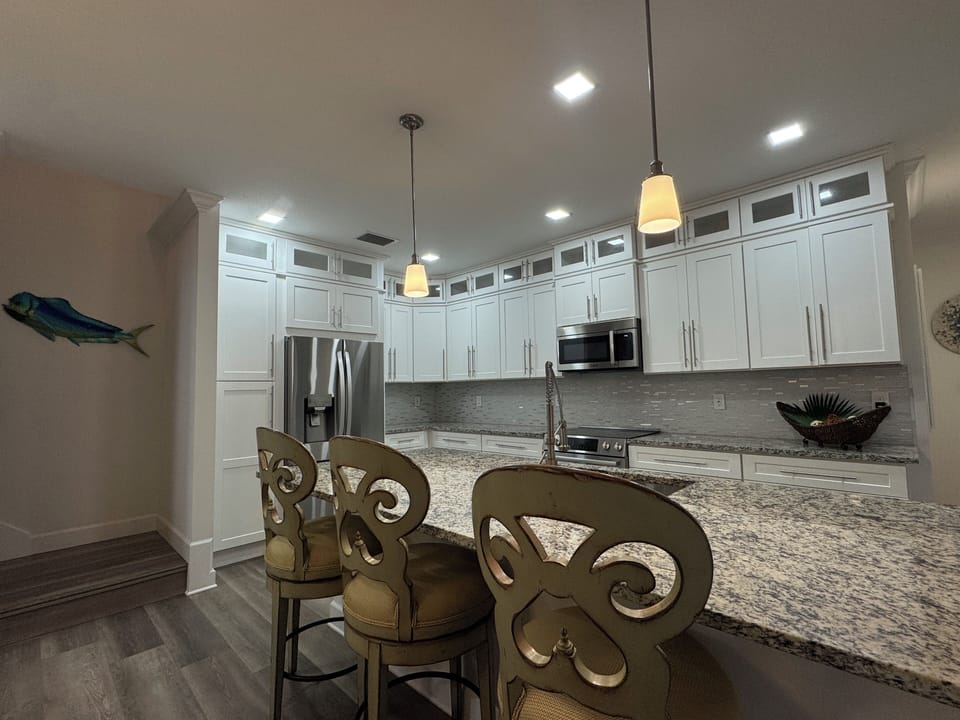 Most of the lights in the house are on dimmers so you can set the mood! 