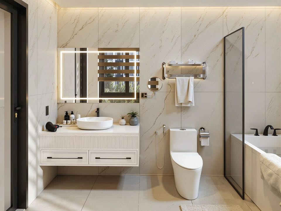 Superior Twin Room | Bathroom | Hair dryer, slippers, towels, soap