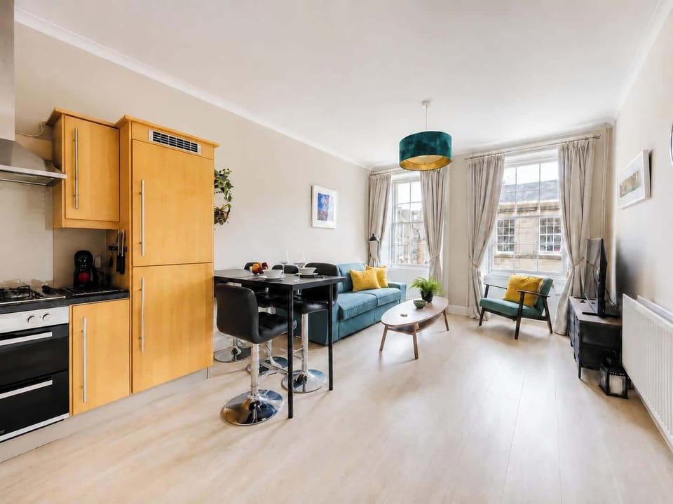 The open-plan living and dining area