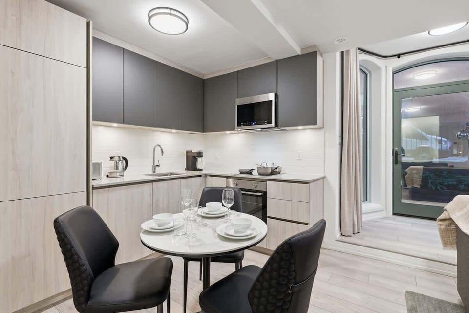Dining area with comfortable seating.