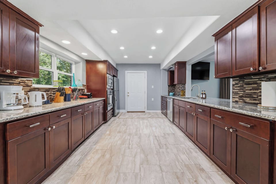 Fully equipped kitchen with plenty of counter space and everything needed to prepare delicious meals.