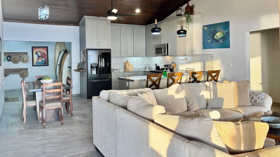 Open concept living room, dining room, kitchen, foyer