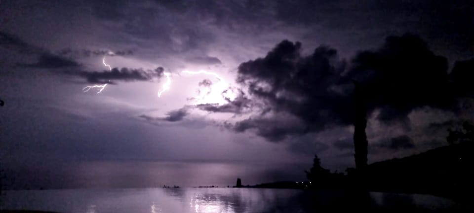 Watching storms over the mainland