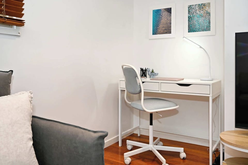 Relax in the peaceful workspace designed for remote work and quiet productivity