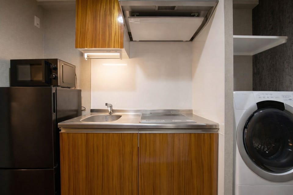 Deluxe Apartment, Balcony, City View | Private kitchen | Full-size fridge, microwave, toaster, rice cooker