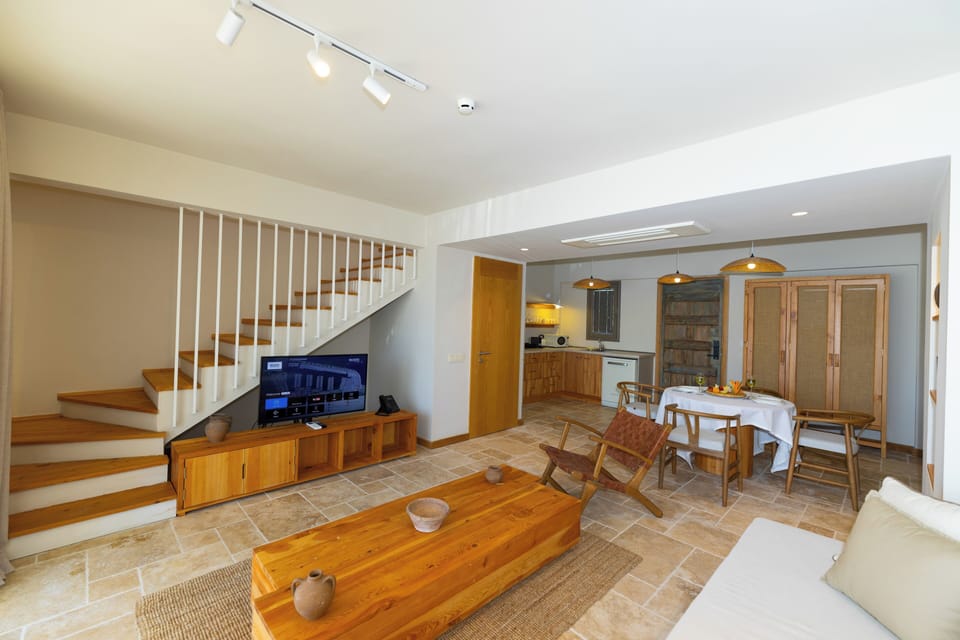 Luxury Villa, Sea View | Living area | 52-inch Smart TV with digital channels, Netflix, streaming services