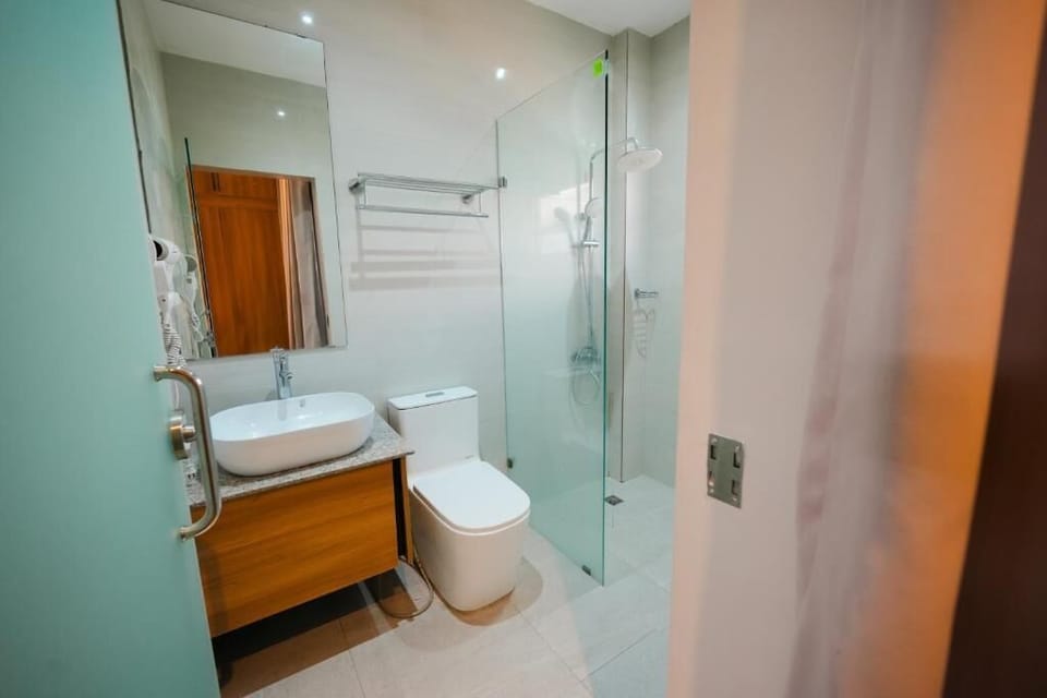 Bathtub, hair dryer, towels