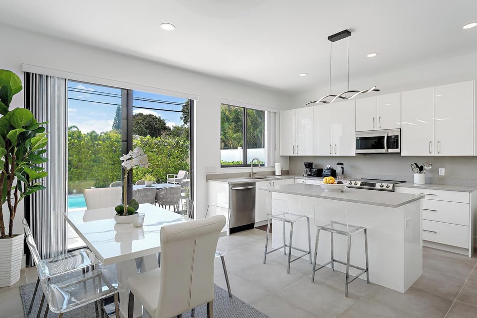 Clean, modern kitchen with plenty of space