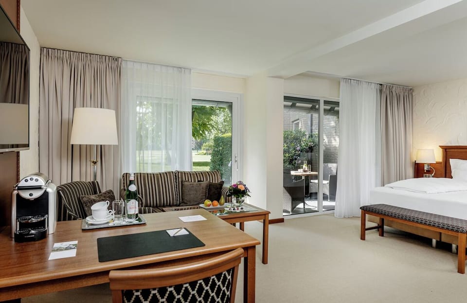 Step outside to fresh air from your bright, airy suite