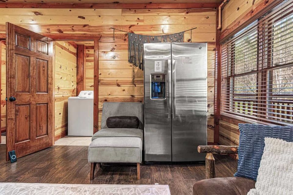 Keep snacks and drinks within reach with a fridge in the game den.