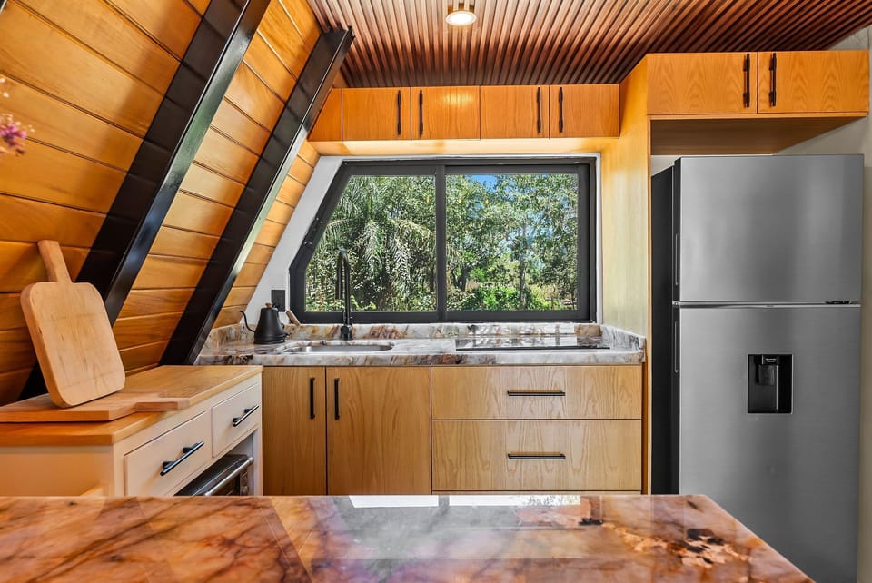 Villa | Private kitchen | Fridge, microwave, stovetop, cookware/dishes/utensils