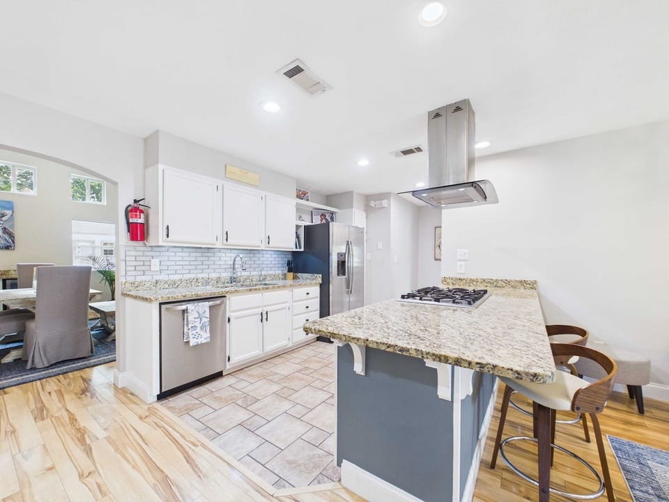 Luxury kitchen for cooking meals when not dining at Ocean Springs hotspots 