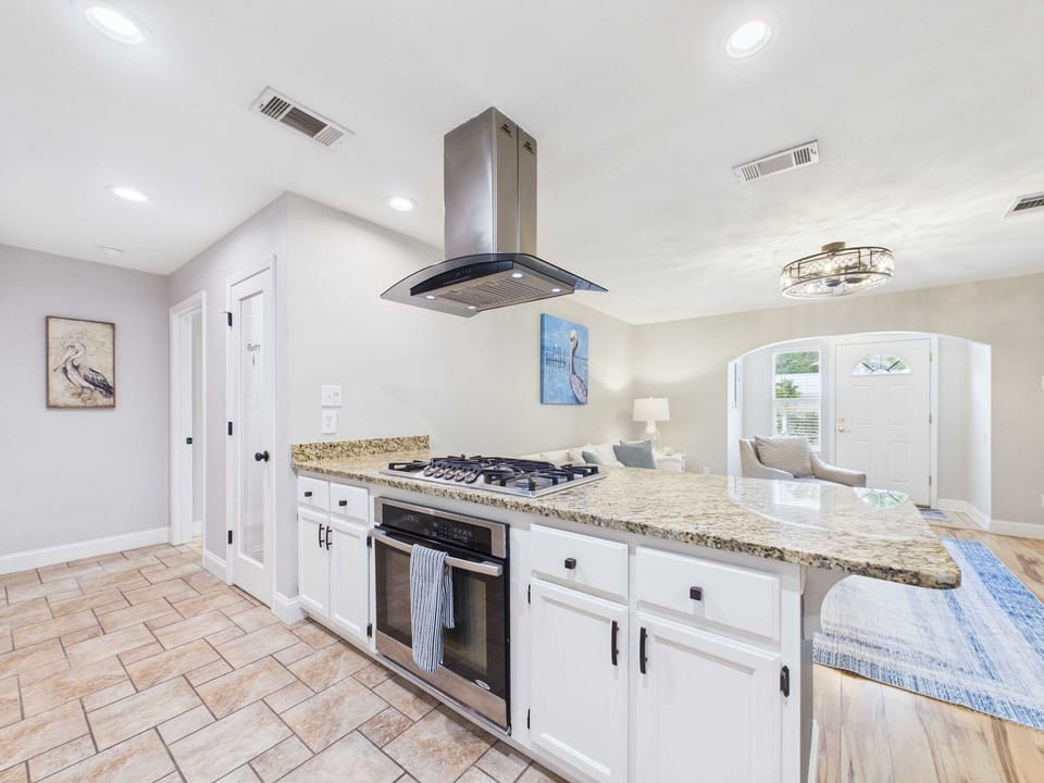 Luxury kitchen for cooking meals when not dining at Ocean Springs hotspots 