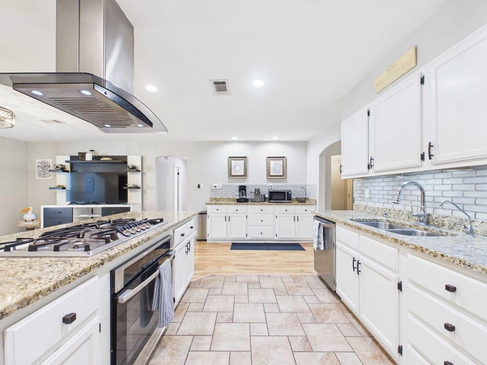 Luxury kitchen for cooking meals when not dining at Ocean Springs hotspots 