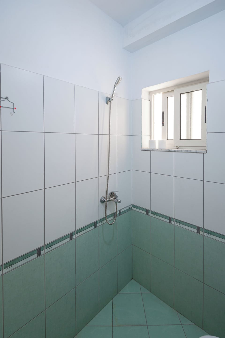 Bathtub, towels, soap, shampoo