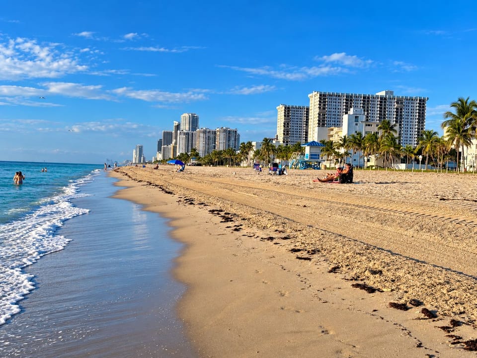 Stunning Hollywood Beach, just steps from our condo.