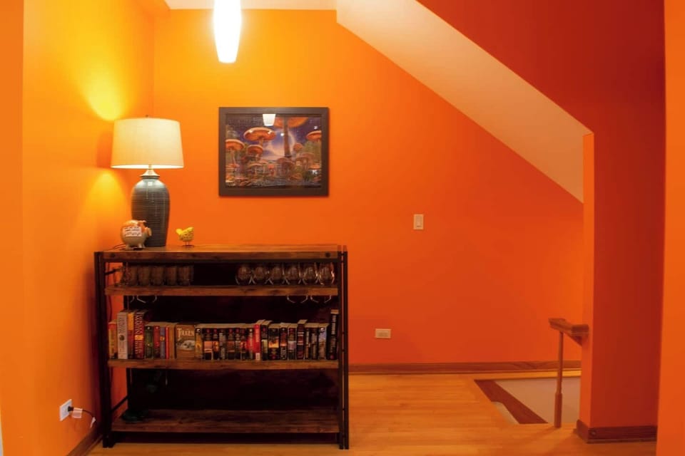 Warm interior details, such as this functional bar for gathering