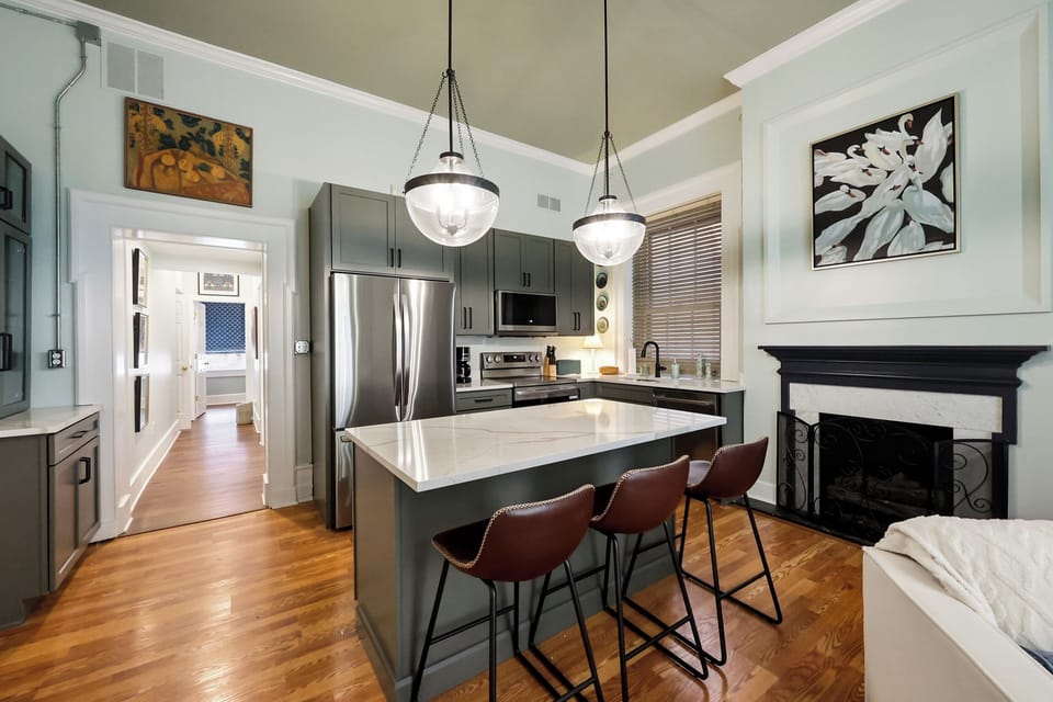 Kitchen with upgraded appliances.