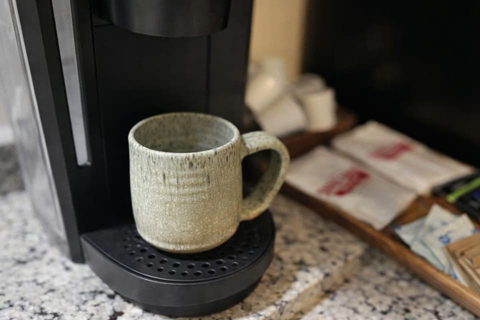 Enjoy a cup of coffee, tea or cocoa on us, we provide enough to get your day started.