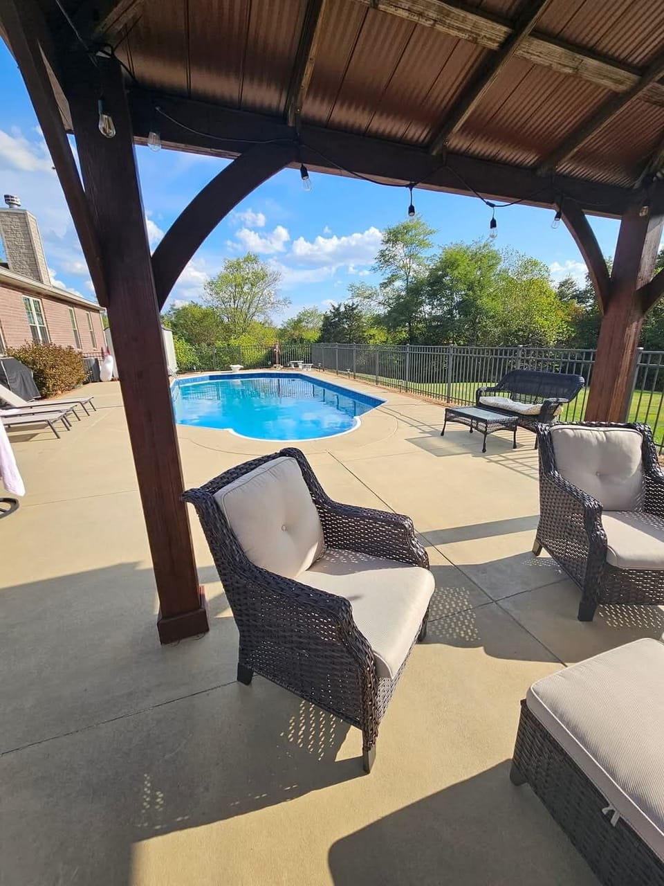 Outdoor space pool and gazebo 