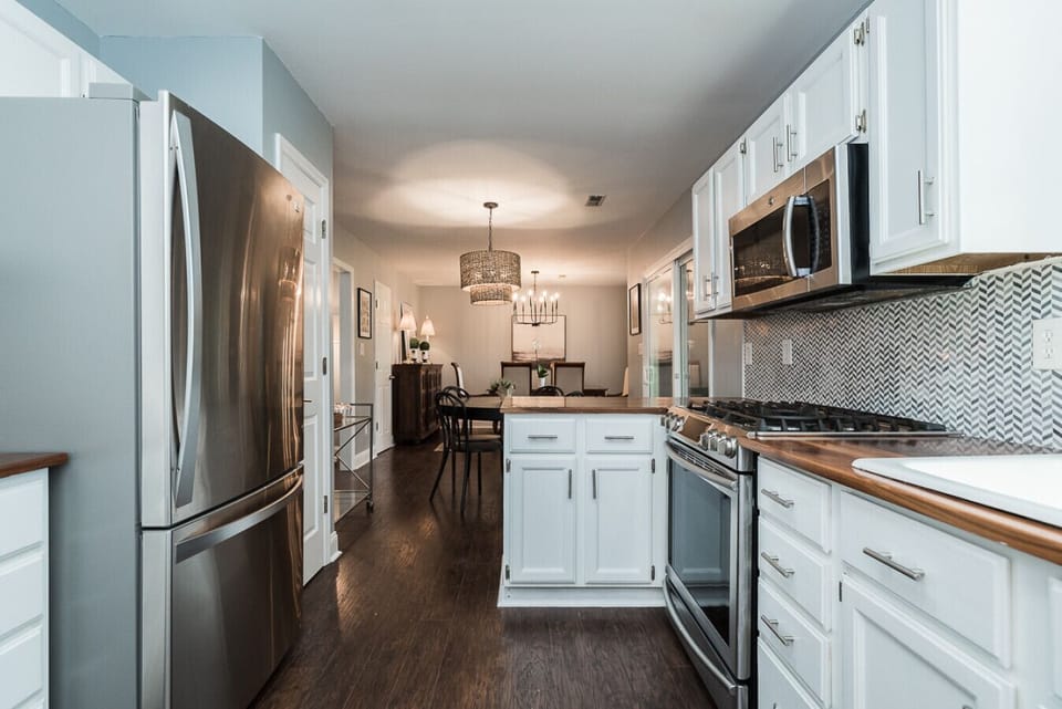 Spacious kitchen and dining flow for group meals