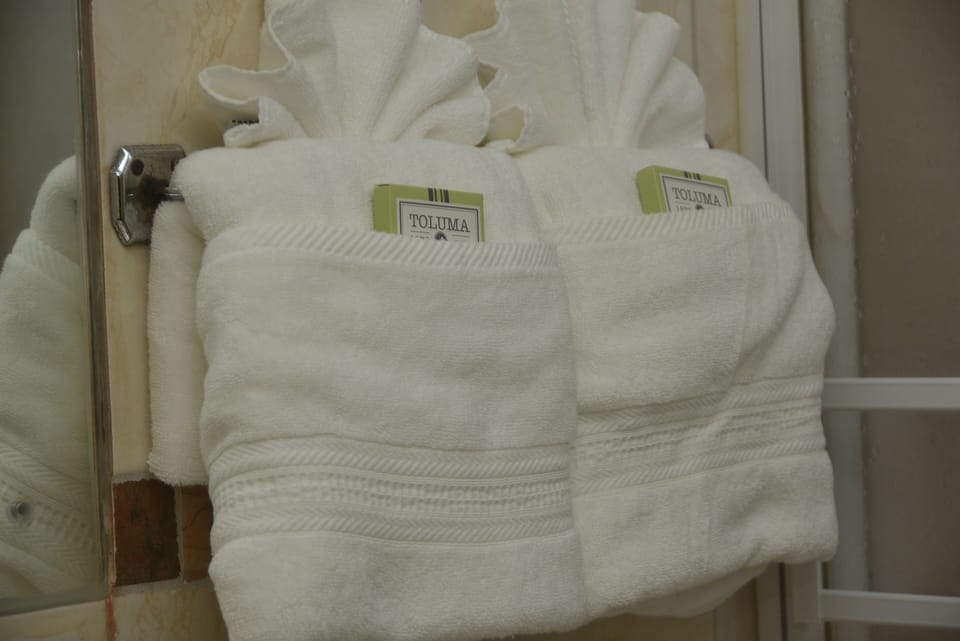 Classic Room, Garden View | Bathroom amenities | Shower, towels, soap, toilet paper