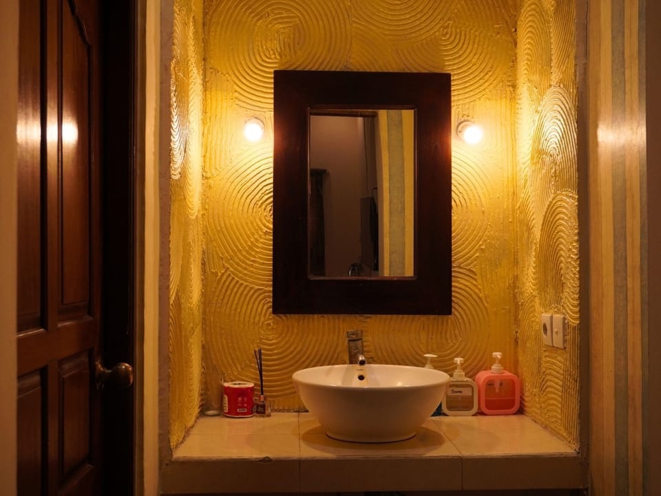 Standard Double Room, Patio | Bathroom | Shower, free toiletries, towels, soap