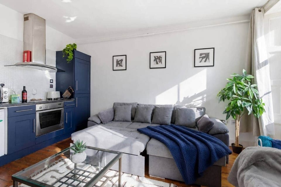 Relax in comfort on the large sofa bed – perfect for extra guests