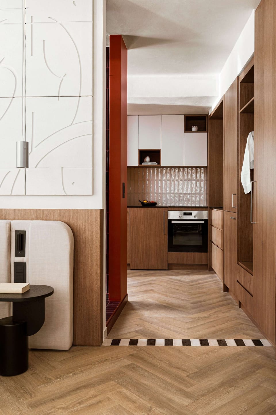 Bright Kitchen Entrance with Contemporary Finishes