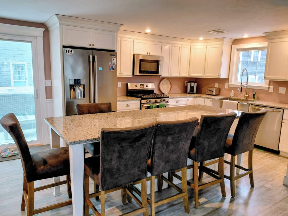 Huge open kitchen with dining island