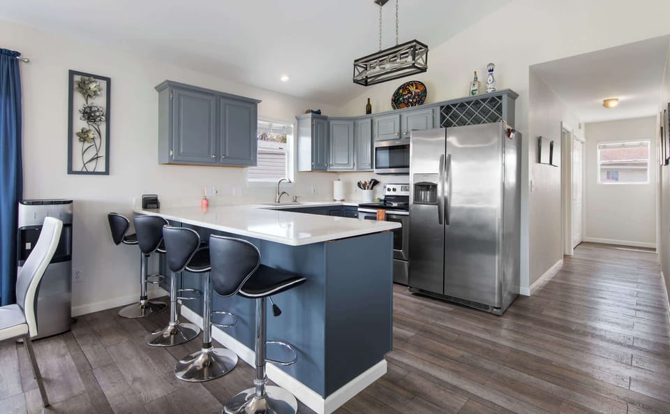 Pull up a stool at the island for a casual breakfast