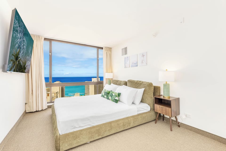 Unwind in a calm and airy bedroom